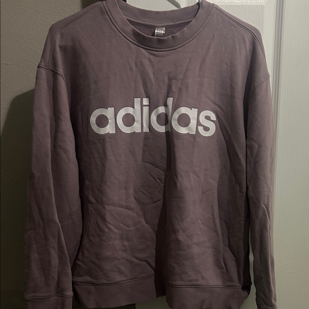 adidas women’s Crewneck Sweatshirt in Dusty Mauve with White Logo